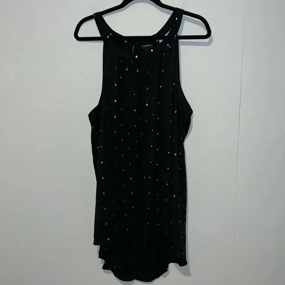 Torrid Black Sleeveless With Gold Diamonds 1051 - Picture 1 of 6